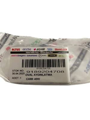 Arçelik Aspiratör Oval Aydınlatma Camı 9189204708 - 3