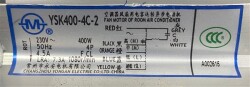 MVD-D160T1/N1-B Klima Fan Motoru YSK400-4C-2 - 3