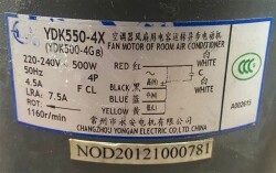 YDK550-4X YF139-300-4A19 Klima Kış Ünite Fan Motoru YDK250-4X YDK300-4X YDK500-4H8(YDK300-4X) - 3